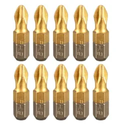 Schroevendraaierbits - 1/4 inch - titanium gecoat - antislip - Phillips zeskantschacht - PH2 - 25mm - 10 stuksBits & boren