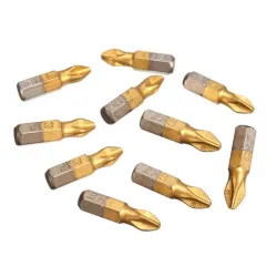 Screwdriver bits - 1/4 inch - titanium coated - anti-slip - Phillips hex shank - PH2 - 25mm - 10 pieces