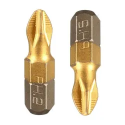 Screwdriver bits - 1/4 inch - titanium coated - anti-slip - Phillips hex shank - PH2 - 25mm - 10 pieces