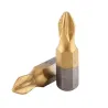 Magnetic screwdriver bits - titanium coated - non-slip - 1/4 inch hex shank - 25mm - 10 piecesBits & drills