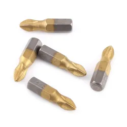Końcówki wkrętakowe magnetyczne - pokryte tytanem - antypoślizgowe - trzpień sześciokątny 1/4 cala - 25 mm - 10 sztukBity i w...