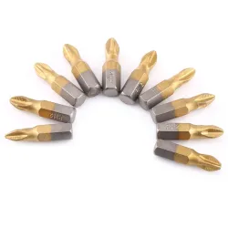 Magnetische bits - titanium gecoat - antislip - 1/4 inch zeskantschacht - 25 mm - 10 stuksBits & boren