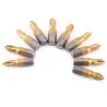 Końcówki wkrętakowe magnetyczne - pokryte tytanem - antypoślizgowe - trzpień sześciokątny 1/4 cala - 25 mm - 10 sztukBity i w...