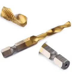 Bohrer - Sechskantschaft - Titanbeschichtet - HSS Gewindebohrer - M3 / M4 / M5 / M6 / M8 / M10 - 6 Stück