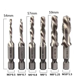 HSS boren - metrisch schroefdraad - zeskantschacht - 1/4 inch - M3 / M10 - 6 stuksBits & boren