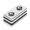 N52 - magnes neodymowy - mocny blok stożkowy - 40mm * 20mm * 5mm - z podwójnym otworem 5mm - 3 sztukiN52