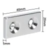N52 - neodymium magnet - strong countersunk block - 40mm * 20mm * 5mm - with double 5mm hole - 3 pieces