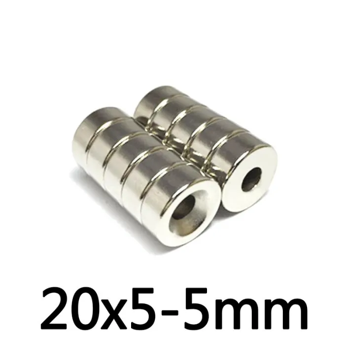 N35 - magnes neodymowy - super mocny okrągły stożkowy - z otworem 5mm - 20mm * 5mmN35