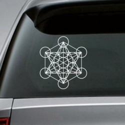 Metatrons Würfel - Heilige Geometrie Aufkleber - für Auto / Laptop / Fenster