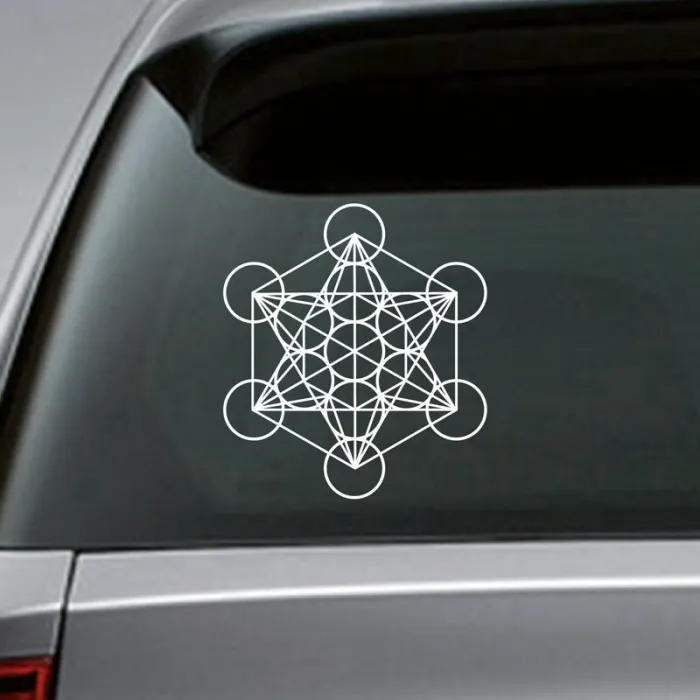 Kostka Metatrona - naklejka świętej geometrii - na samochód / laptop / oknoNaklejki