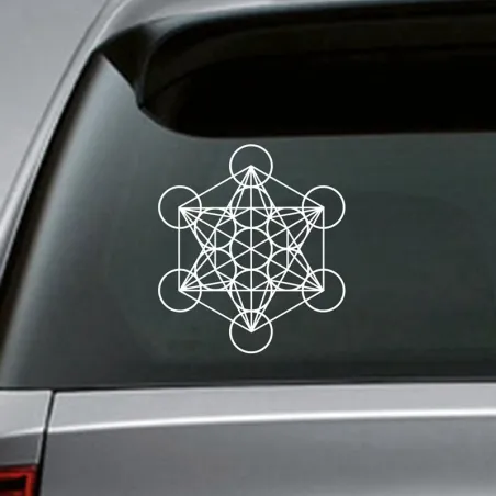 Kostka Metatrona - naklejka świętej geometrii - na samochód / laptop / oknoNaklejki