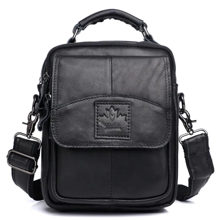 Sac à bandoulière luxueux - avec fermetures à glissière - cuir véritable