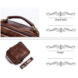Lyxig crossbody -väska - med dragkedjor - äkta läder