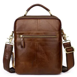 Elegante borsa a tracolla - con cerniere - vera pelle