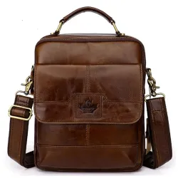 Elegante borsa a tracolla - con cerniere - vera pelle