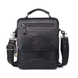 Elegante borsa a tracolla - con cerniere - vera pelle