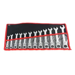 Herramientas & mantenimientoJuego de llaves para coche - tuerca de engranaje ajustable - cabezal flexible - con bolsa - 12 pi...