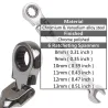 Flexibler Ratschenschlüssel - metrische Schlüsselmutter - offenes Ende / Ring - 8mm - 13mm