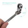 Flexible ratchet wrench - metric spanner nut - open end / ring - 8mm - 13mm