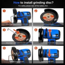 Mini angle grinder - brushless - cordless - for polishing / grinding - 2.0mAh - 18500RPM - 12V