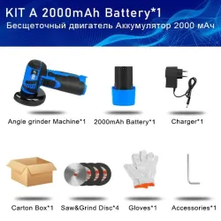 Mini haakse slijper - borstelloos - snoerloos - voor polijsten / slijpen - 2.0mAh - 18500RPM - 12VPower Tools