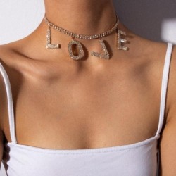 Luxus Choker / kurze Halskette - mit Kristall-LOVE-Buchstaben