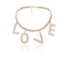 Luxury choker / short necklace - with crystal LOVE letters