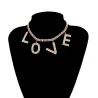 Luxury choker / short necklace - with crystal LOVE letters