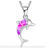 Silberkette mit buntem Opaldelfin