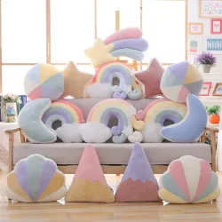 Plüsch Kuscheltiere - Himmel Serie Kissen - Mond / Sternschnuppe / Regenbogen / Muschel