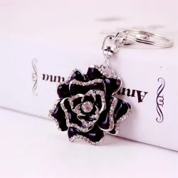 Luxurious crystal rose - keychain
