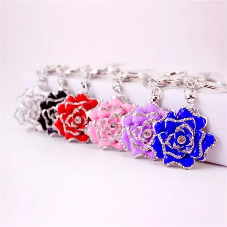 Luxurious crystal rose - keychain