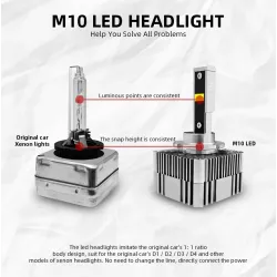 Reflektor samochodowy - Żarówka LED Canbus - D1S / D2S / D3S / D4S / D2R/ D4R - 90W - 12V - 10000LM - 6000K - 2 sztukiLED