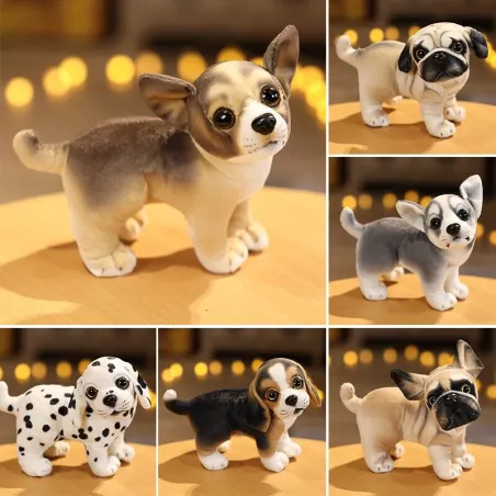 Plüschtier in Hundeform - Mops / Bulldogge / Husky / Chihuahua / Welpe -18cm