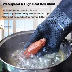 Lange beschermende handschoen - voor reiniging / BBQ - hittebestendig - siliconen - 1 stukSchoonmaak