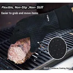 Langer Schutzhandschuh - zum Reinigen / Grillen - hitzebeständig - Silikon - 1 Stück