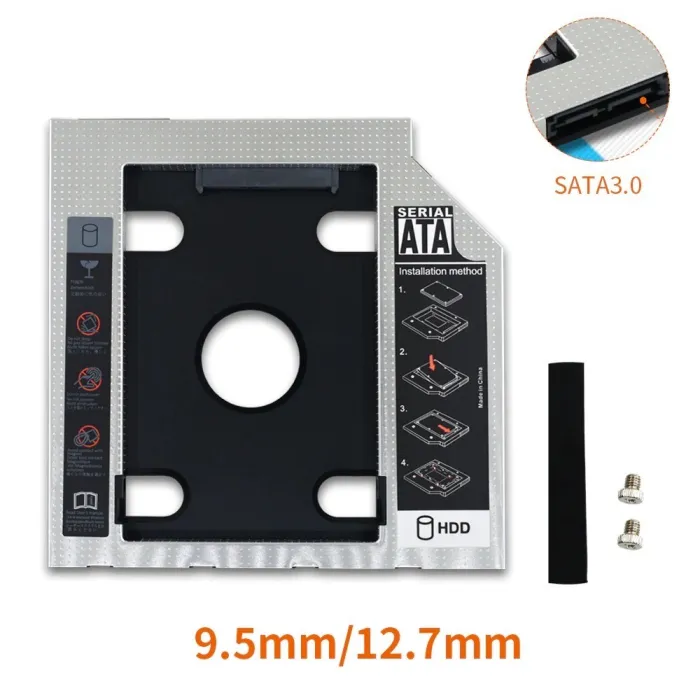 HDD Caddy - SSD SATA 3.0 - 2.5 - Festplattengehäuse - Adapter - optischer Bay - 9.5mm / 12.7mm