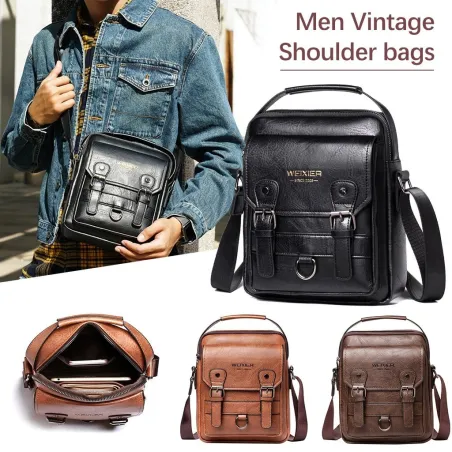 Vintage Schulter- / Umhängetasche - echtes Leder