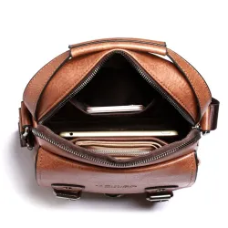 Vintage axel- / korsväska - äkta läder
