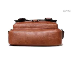 Vintage axel- / korsväska - äkta läder