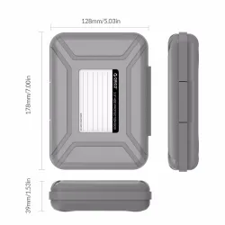 3.5 inch hard drive HDD protection box - storage case - with label
