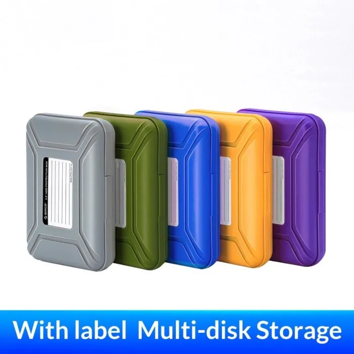 3,5-Zoll-Festplatte HDD-Schutzbox - Aufbewahrungstasche - mit Etikett