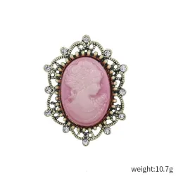 Vintage broche - kristallen cameeBroches