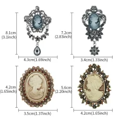 Vintage Brosche - Kristall-Cameo