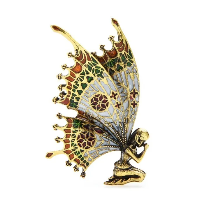 Vintage broche - fee met vlindervleugelsBroches