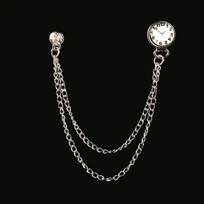 Spilla con tendenza coreana - spilla con orologio e catena
