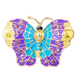 Elegant vintage brooch with crystal butterfly