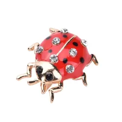Crystal brooch with small insects - bee / ladybird / ants / bird / snail