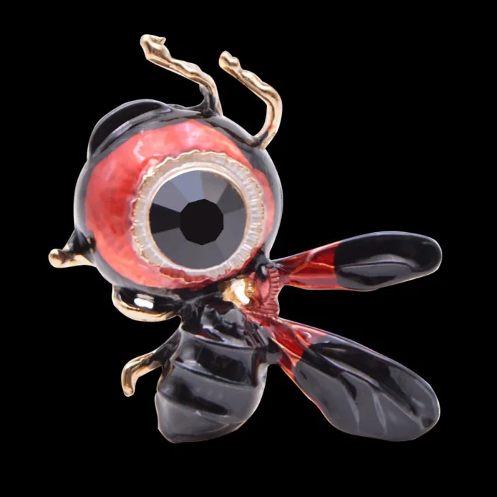 Big-Eye - bee - rhinestone brooch