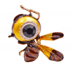 Pszczoła z dużym okiem - broszka z kryształu górskiegoBroszki